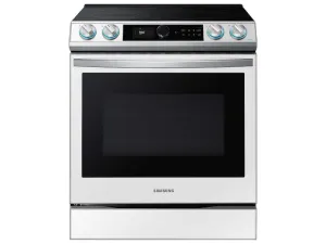 Samsung NE63BB871112 Bespoke Smart Slide-In Electric Range 6.3 Cu. Ft. With Smart Dial & Air Fry In White Glass Slide In Ranges front control slide-in stove