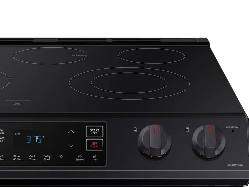 Samsung NE63T8111SG 6.3 Cu Ft. Front Control Slide-In Electric Range With Wi-Fi In Black Stainless Steel