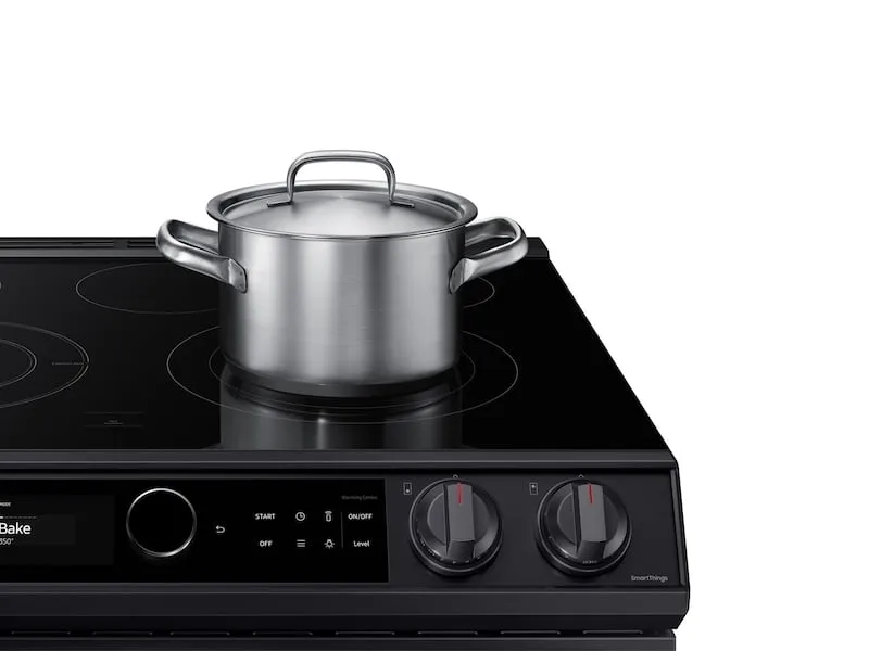 Samsung NE63T8711SG 6.3 Cu. Ft. Front Control Slide-In Electric Range With Smart Dial, Air Fry & Wi-Fi In Black Stainless Steel