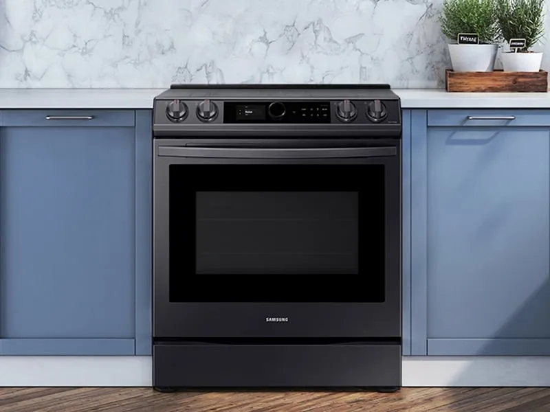 Samsung NE63T8711SG 6.3 Cu. Ft. Front Control Slide-In Electric Range With Smart Dial, Air Fry & Wi-Fi In Black Stainless Steel