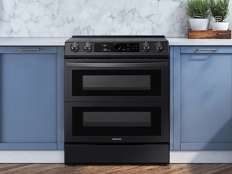 Samsung NE63T8751SG 6.3 Cu. Ft. Flex Duo&#8482; Front Control Slide-In Electric Range With Smart Dial, Air Fry & Wi-Fi In Black Stainless Steel