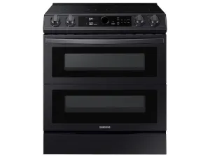 Samsung NE63T8751SG 6.3 Cu. Ft. Flex Duo&#8482; Front Control Slide-In Electric Range With Smart Dial, Air Fry & Wi-Fi In Black Stainless Steel Slide In Ranges front control slide-in stove