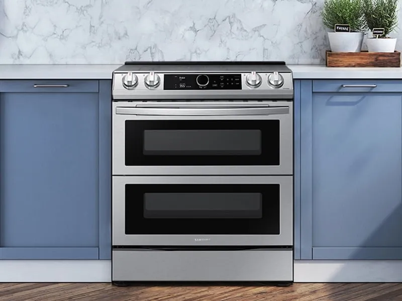 Samsung NE63T8751SS 6.3 Cu. Ft. Flex Duo&#8482; Front Control Slide-In Electric Range With Smart Dial, Air Fry & Wi-Fi In Stainless Steel