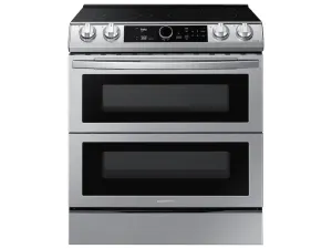 Samsung NE63T8751SS 6.3 Cu. Ft. Flex Duo&#8482; Front Control Slide-In Electric Range With Smart Dial, Air Fry & Wi-Fi In Stainless Steel Slide In Ranges front control slide-in stove