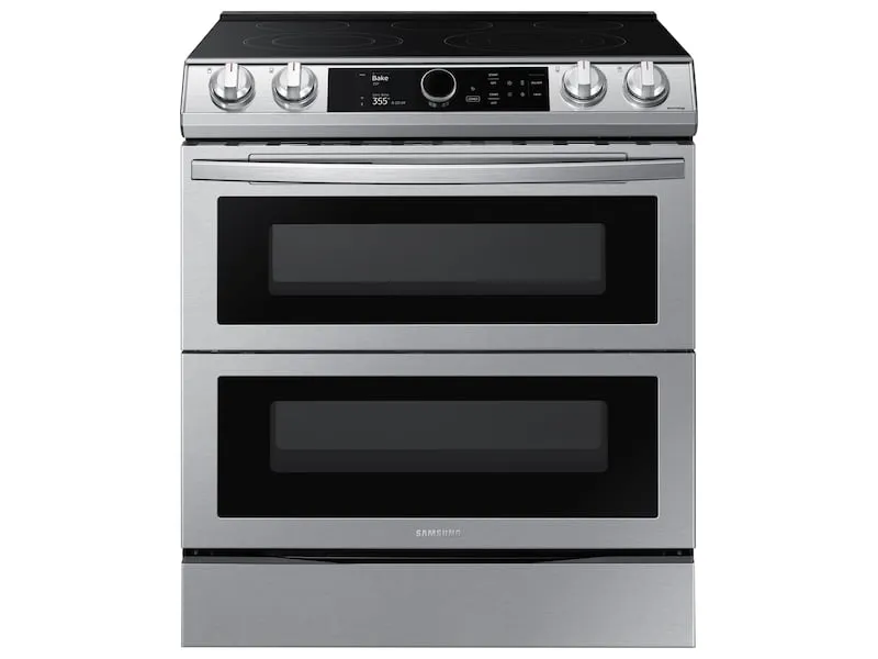 Samsung NE63T8751SS 6.3 Cu. Ft. Flex Duo&#8482; Front Control Slide-In Electric Range With Smart Dial, Air Fry & Wi-Fi In Stainless Steel Slide In Ranges front control slide-in stove