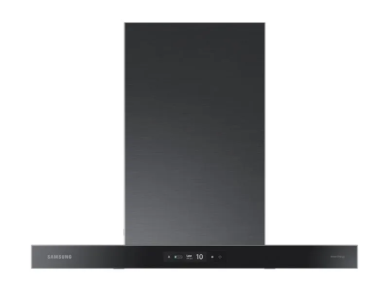 Samsung NK30CB700W33 30" Bespoke Smart Wall Mount Hood With Lcd Display In Clean Deep Charcoal Convertable Hoods quiet convertible vent hood