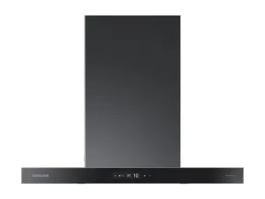 Samsung NK30CB700W33 30" Bespoke Smart Wall Mount Hood With Lcd Display In Clean Deep Charcoal Convertable Hoods quiet convertible vent hood