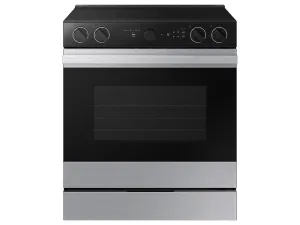 Samsung NSE6DG8700SR Bespoke 6.3 Cu. Ft. Smart Slide-In Electric Range With Smart Oven Camera & Illuminated Precision Knobs In Stainless Steel Slide In Ranges front control slide-in stove