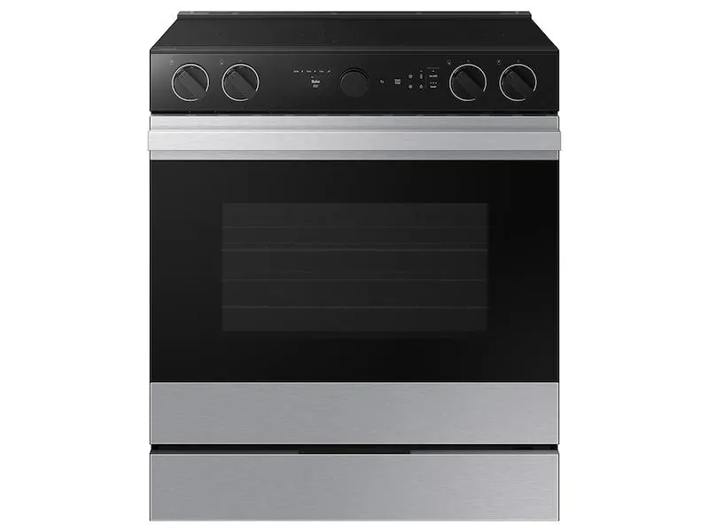 Samsung NSE6DG8700SR Bespoke 6.3 Cu. Ft. Smart Slide-In Electric Range With Smart Oven Camera & Illuminated Precision Knobs In Stainless Steel Slide In Ranges front control slide-in stove
