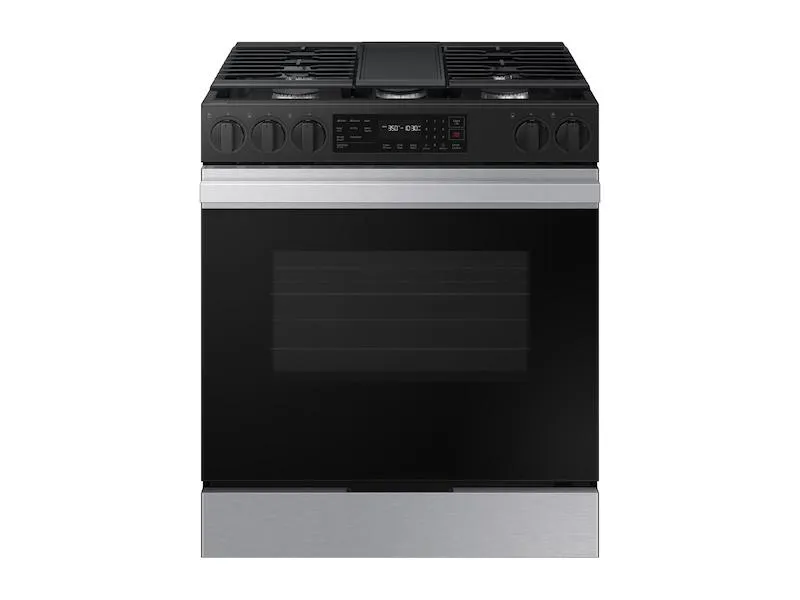 Samsung NSG6DG8300SR Bespoke 6.0 Cu. Ft. Smart Slide-In Gas Range With Air Fry & Precision Knobs In Stainless Steel Slide In Ranges front control slide-in stove