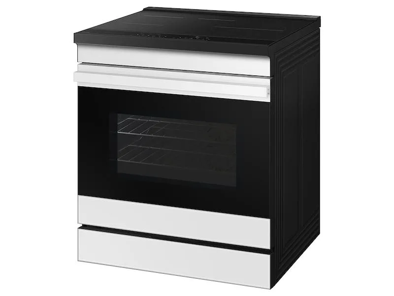 Samsung NSI6DB950012 Bespoke 6.3 Cu. Ft. Smart Slide-In Induction Range With Ambient Edge Lighting&#8482; & Air Sous Vide In White Glass