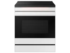 Samsung NSI6DB950012 Bespoke 6.3 Cu. Ft. Smart Slide-In Induction Range With Ambient Edge Lighting&#8482; & Air Sous Vide In White Glass Slide In Ranges front control slide-in stove