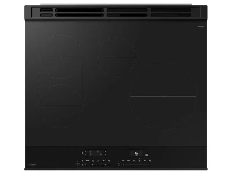 Samsung NSI6DB950012 Bespoke 6.3 Cu. Ft. Smart Slide-In Induction Range With Ambient Edge Lighting&#8482; & Air Sous Vide In White Glass