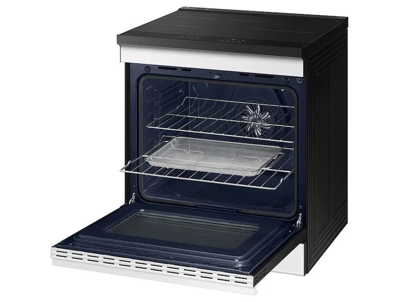Samsung NSI6DB950012 Bespoke 6.3 Cu. Ft. Smart Slide-In Induction Range With Ambient Edge Lighting&#8482; & Air Sous Vide In White Glass