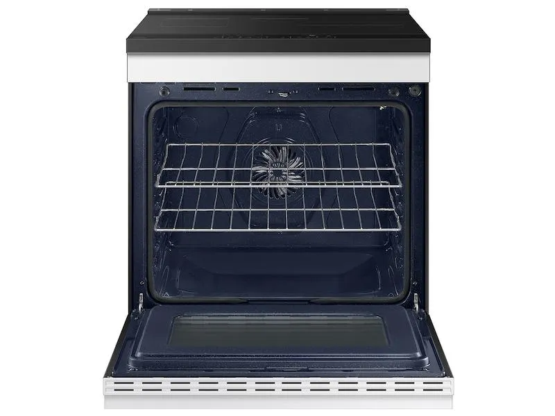 Samsung NSI6DB950012 Bespoke 6.3 Cu. Ft. Smart Slide-In Induction Range With Ambient Edge Lighting&#8482; & Air Sous Vide In White Glass