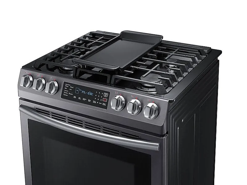 Samsung NX58N9420SG 5.8 Cu. Ft. Slide-In Gas Range With Convection In Black Stainless Steel