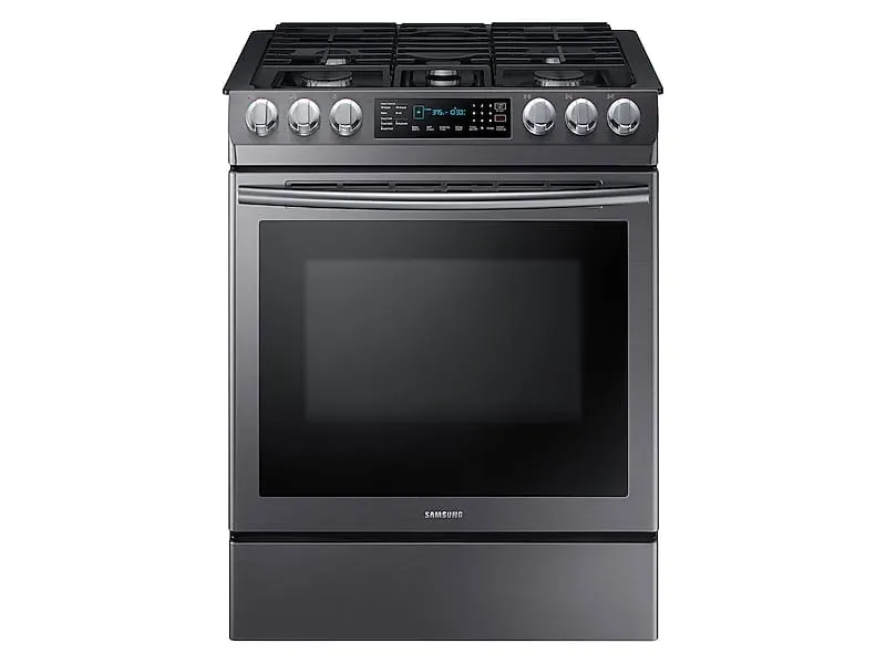 Samsung NX58N9420SG 5.8 Cu. Ft. Slide-In Gas Range With Convection In Black Stainless Steel Slide In Ranges front control slide-in stove