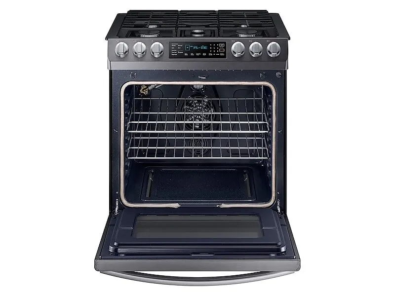 Samsung NX58N9420SG 5.8 Cu. Ft. Slide-In Gas Range With Convection In Black Stainless Steel