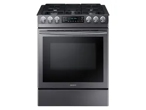 Samsung NX58N9420SG 5.8 Cu. Ft. Slide-In Gas Range With Convection In Black Stainless Steel Slide In Ranges front control slide-in stove
