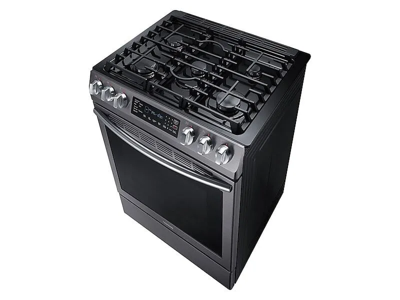 Samsung NX58N9420SG 5.8 Cu. Ft. Slide-In Gas Range With Convection In Black Stainless Steel