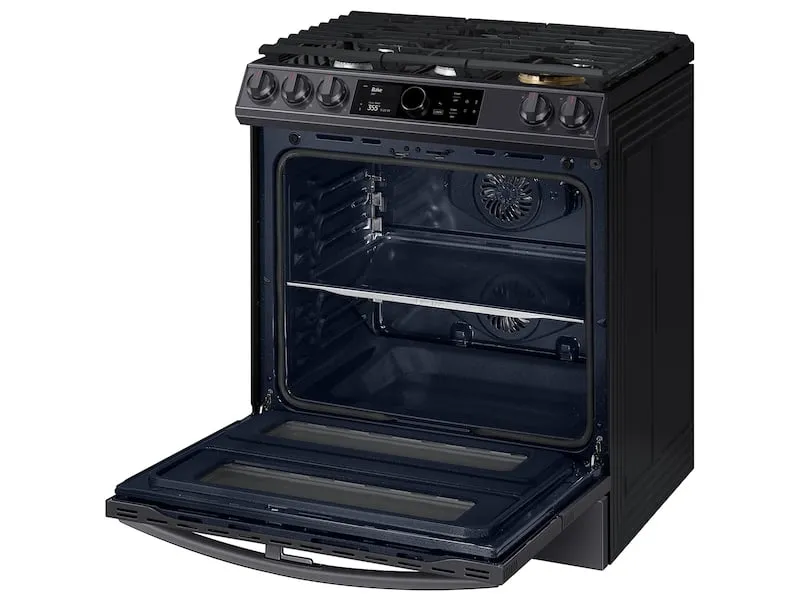 Samsung NY63T8751SG 6.3 Cu. Ft. Flex Duo&#8482; Front Control Slide-In Dual Fuel Range With Smart Dial, Air Fry & Wi-Fi In Black Stainless Steel