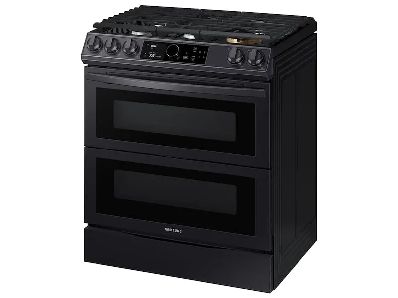 Samsung NY63T8751SG 6.3 Cu. Ft. Flex Duo&#8482; Front Control Slide-In Dual Fuel Range With Smart Dial, Air Fry & Wi-Fi In Black Stainless Steel