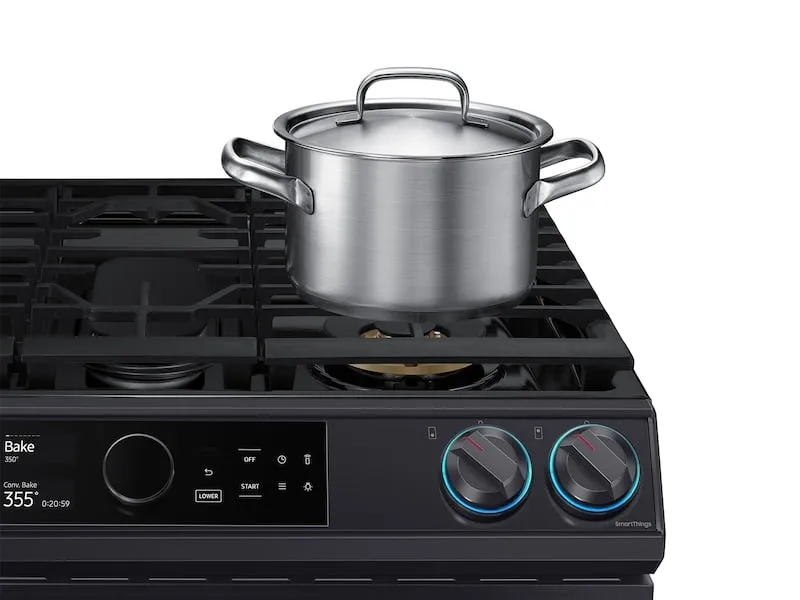 Samsung NY63T8751SG 6.3 Cu. Ft. Flex Duo&#8482; Front Control Slide-In Dual Fuel Range With Smart Dial, Air Fry & Wi-Fi In Black Stainless Steel