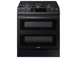 Samsung NY63T8751SG 6.3 Cu. Ft. Flex Duo&#8482; Front Control Slide-In Dual Fuel Range With Smart Dial, Air Fry & Wi-Fi In Black Stainless Steel Slide In Ranges front control slide-in stove