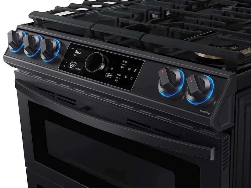 Samsung NY63T8751SG 6.3 Cu. Ft. Flex Duo&#8482; Front Control Slide-In Dual Fuel Range With Smart Dial, Air Fry & Wi-Fi In Black Stainless Steel
