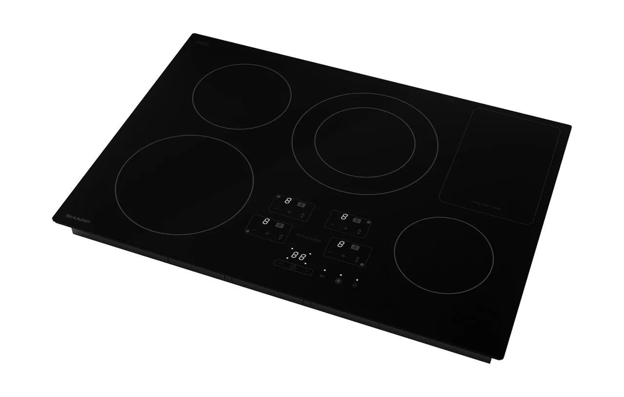 Sharp SDH3042DB 30 In. Width Induction Cooktop, European Black Mirror Finish Made With Premium Schott Glass