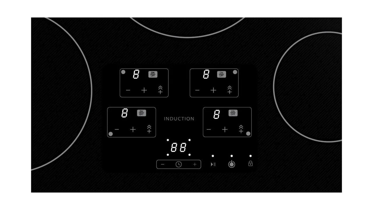 Sharp SDH3042DB 30 In. Width Induction Cooktop, European Black Mirror Finish Made With Premium Schott Glass