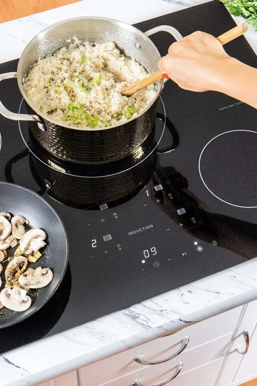 Sharp SDH3042DB 30 In. Width Induction Cooktop, European Black Mirror Finish Made With Premium Schott Glass