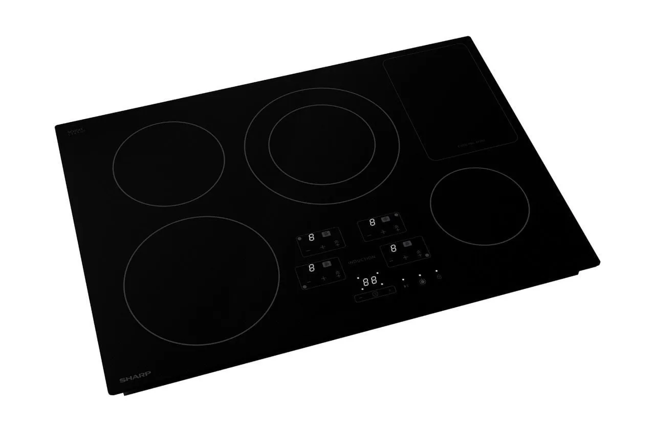 Sharp SDH3042DB 30 In. Width Induction Cooktop, European Black Mirror Finish Made With Premium Schott Glass