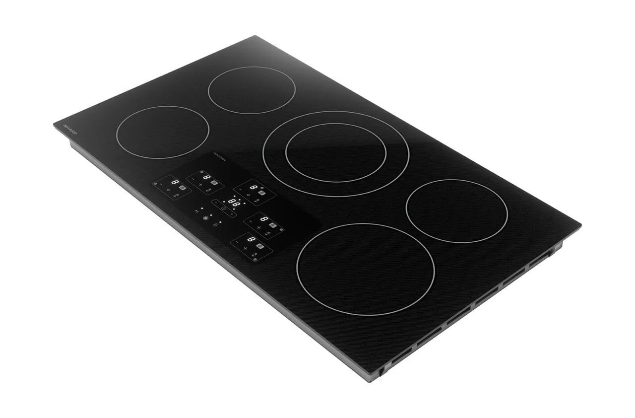 Sharp SDH3652DB 36 In. Width Induction Cooktop, European Black Mirror Finish Made With Premium Schott Glass