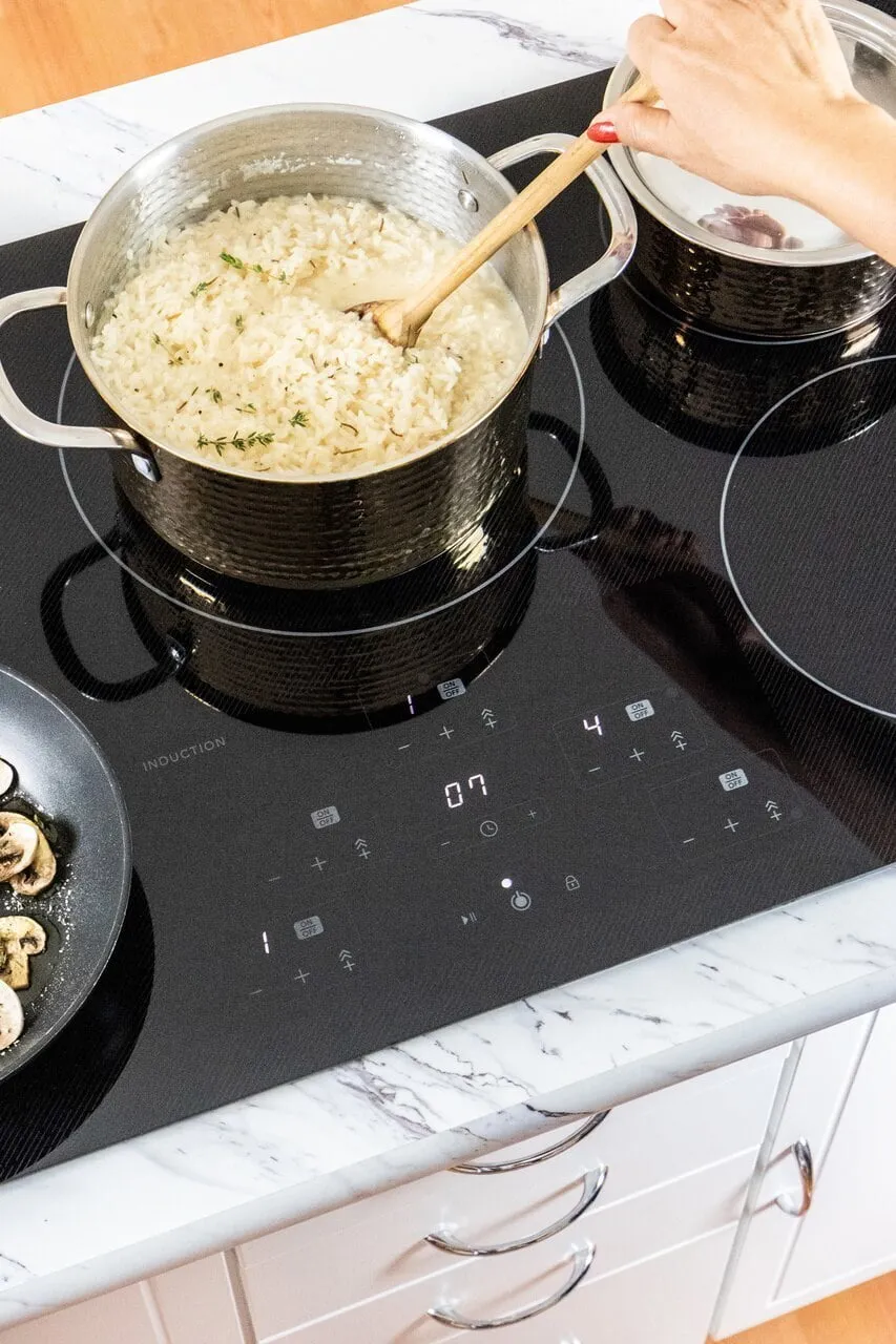 Sharp SDH3652DB 36 In. Width Induction Cooktop, European Black Mirror Finish Made With Premium Schott Glass