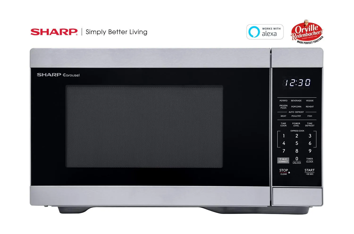 Sharp SMC1169KS Sharp 1.1 Cu. Ft. 1000W Smart Stainless Steel Countertop Microwave Oven Microwave Ovens smart sensor microwave oven