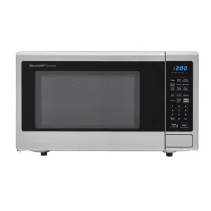 Sharp SMC1442CS 1.4 Cu. Ft. 1000W Sharp Stainless Steel Carousel Countertop Microwave Oven Microwave Ovens large capacity kitchen microwave