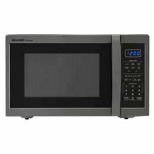 Sharp SMC1452CH 1.4 Cu. Ft. 1100W Sharp Black Stainless Steel Countertop Microwave Oven Countertop Microwaves compact countertop microwave oven