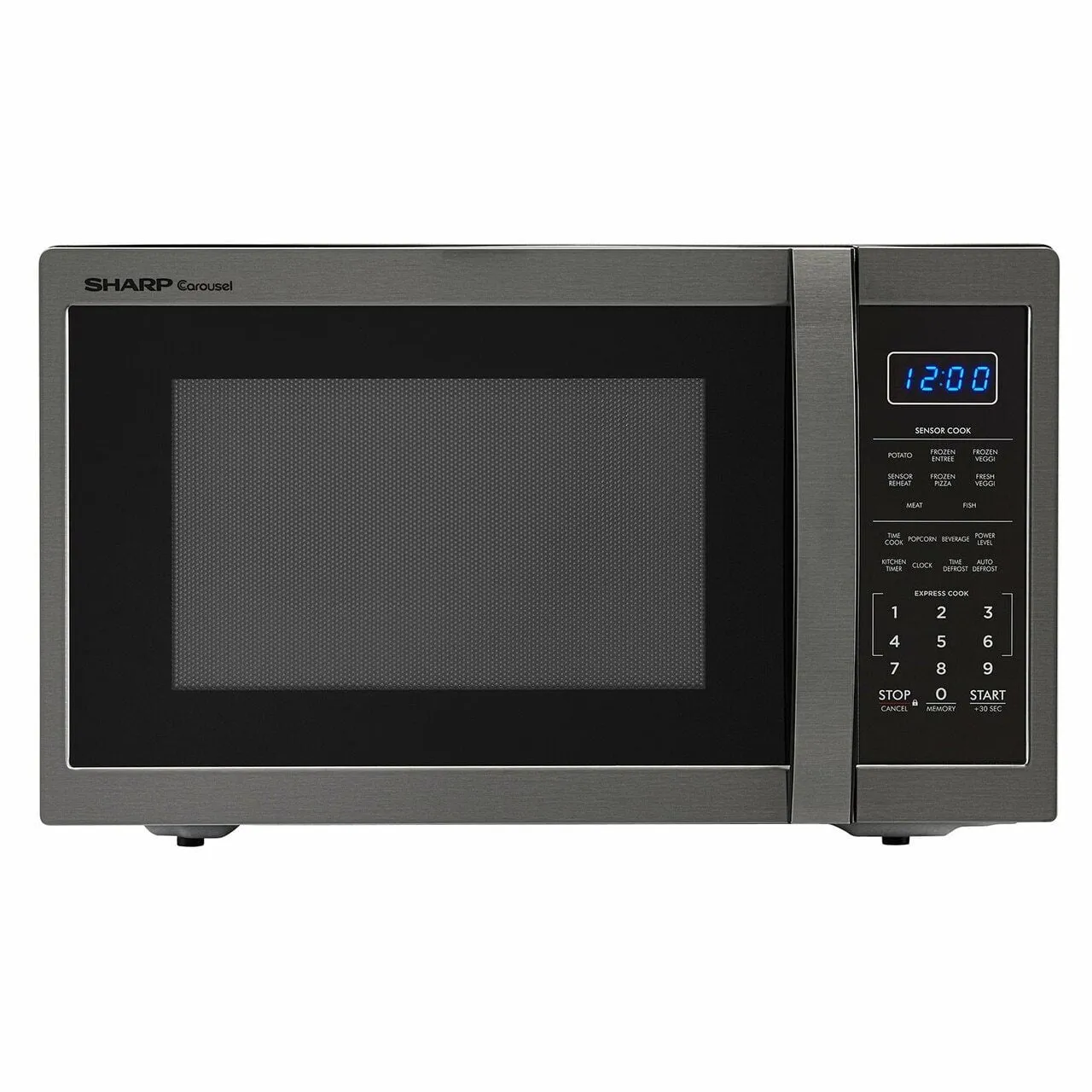Sharp SMC1452CH 1.4 Cu. Ft. 1100W Sharp Black Stainless Steel Countertop Microwave Oven Countertop Microwaves compact countertop microwave oven