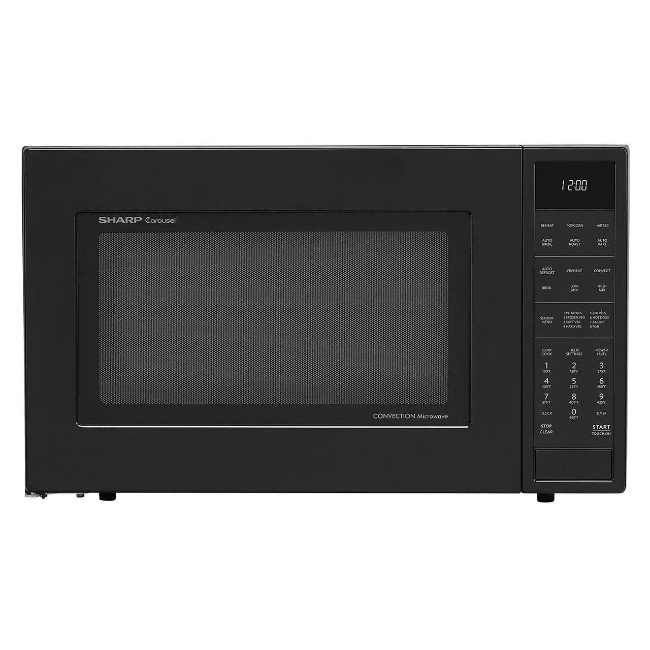 Sharp SMC1585BB 1.5 Cu. Ft. 900W Sharp Matte Black Carousel Convection Microwave Oven Microwave Ovens large capacity kitchen microwave