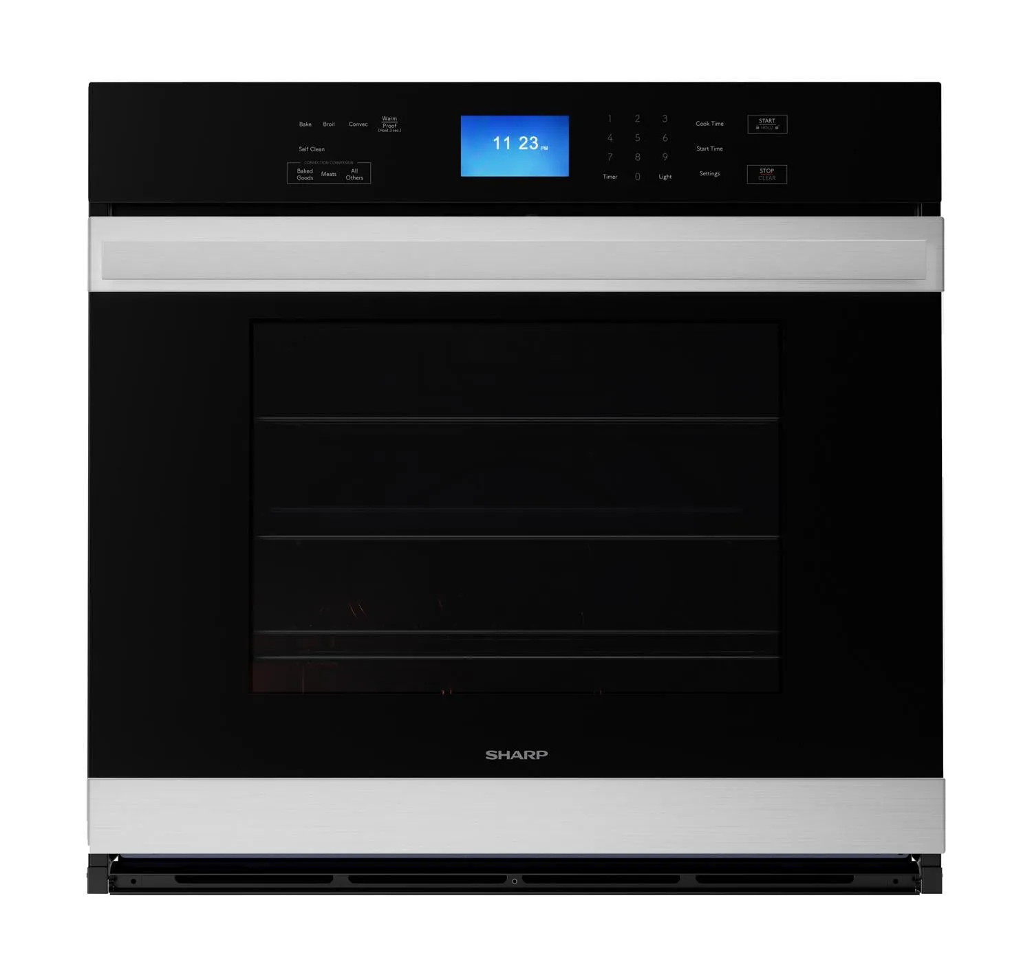 Sharp SWA3062GS Stainless Steel European Convection Built-In Single Wall Oven Wall Ovens convection wall oven with steam assist