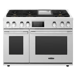 Signature Kitchen Suite SKSDR480GS 48-Inch Dual-Fuel Pro Range With 6 Burners And Griddle Professional Ranges commercial oven for home kitchen