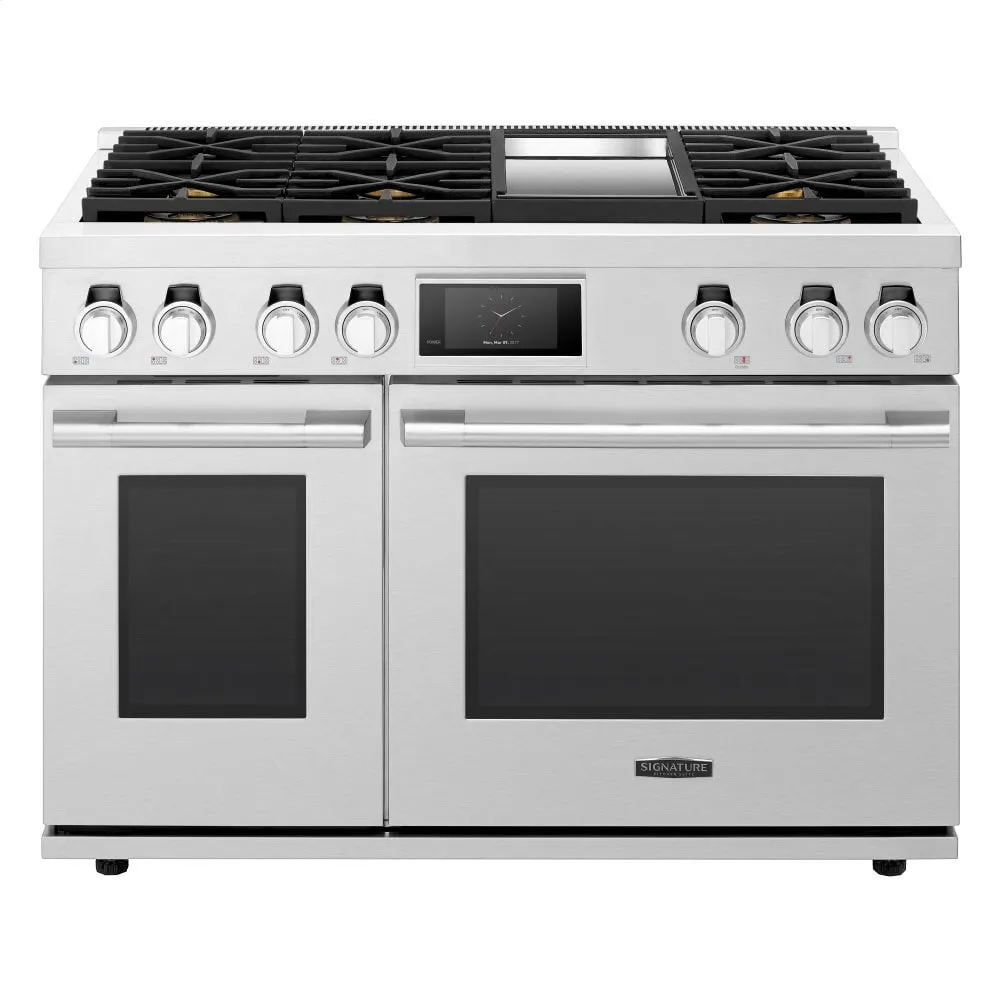 Signature Kitchen Suite SKSDR480GS 48-Inch Dual-Fuel Pro Range With 6 Burners And Griddle Professional Ranges commercial oven for home kitchen