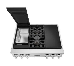 Signature Kitchen Suite SKSRT360SIS 36-Inch Dual-Fuel Pro Rangetop With Sous Vide And Induction Gas 4 burner gas range for kitchen