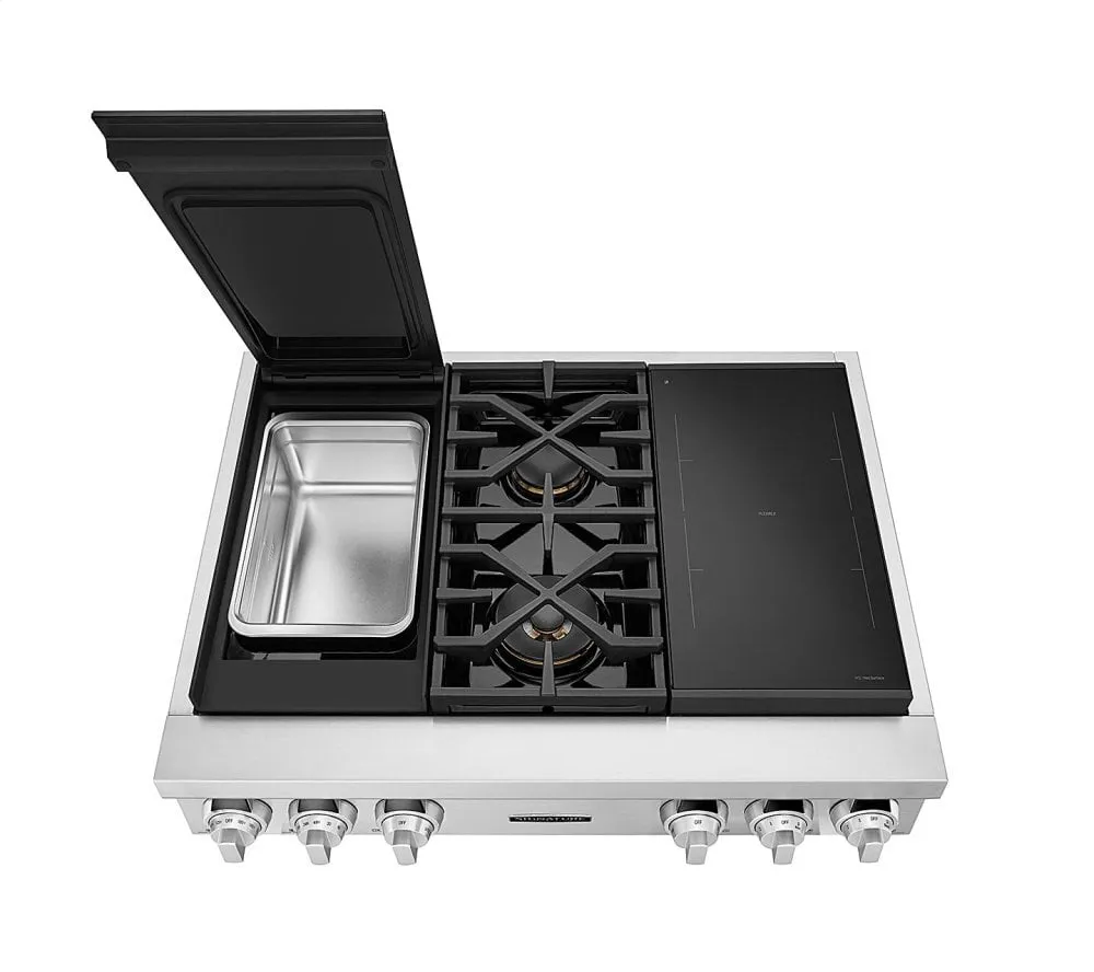 Signature Kitchen Suite SKSRT360SIS 36-Inch Dual-Fuel Pro Rangetop With Sous Vide And Induction Gas 4 burner gas range for kitchen
