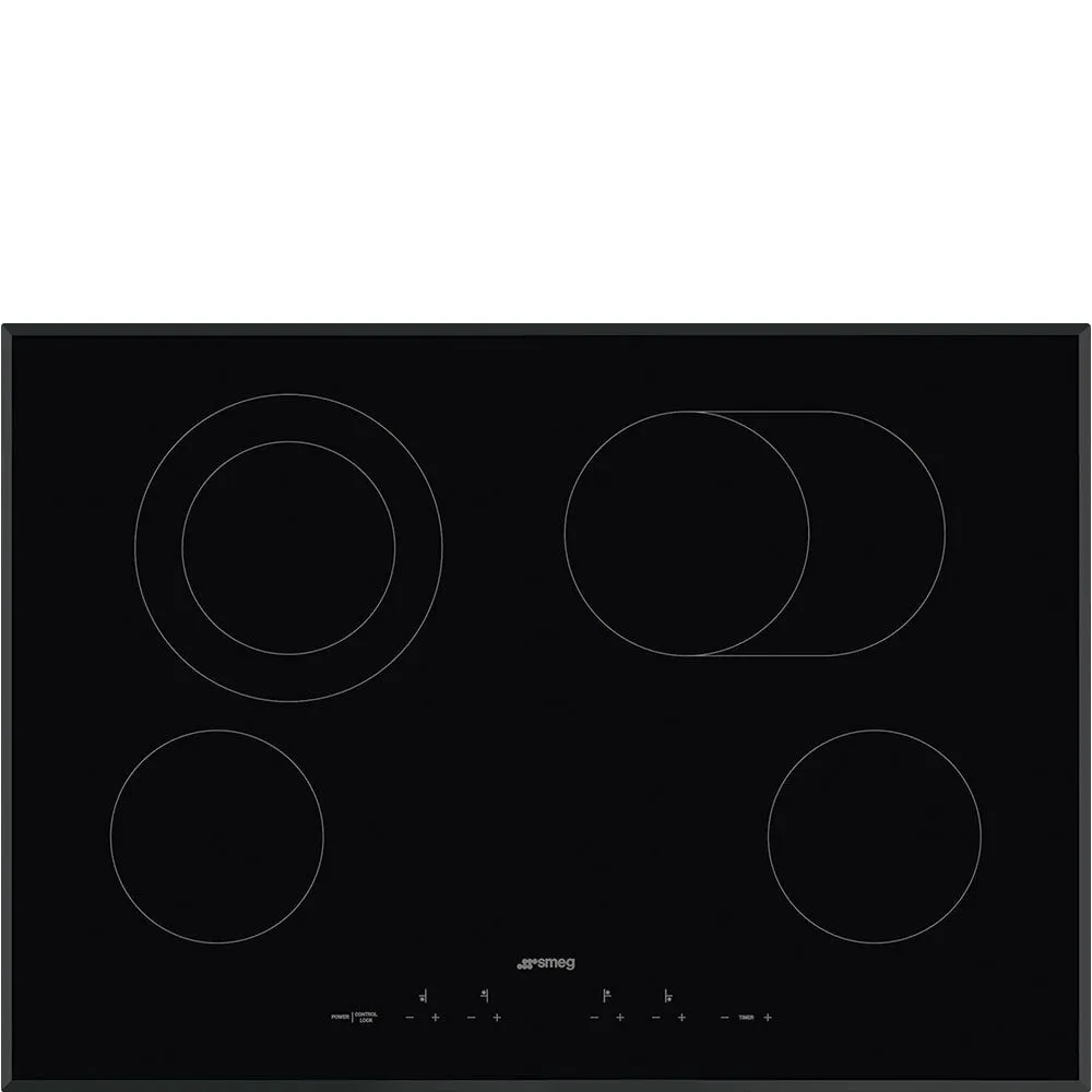 Smeg SEU304EMTB 70Cm (30") Ceramic Cooktop Black Glass, Beveled Electric electric stove with convection oven