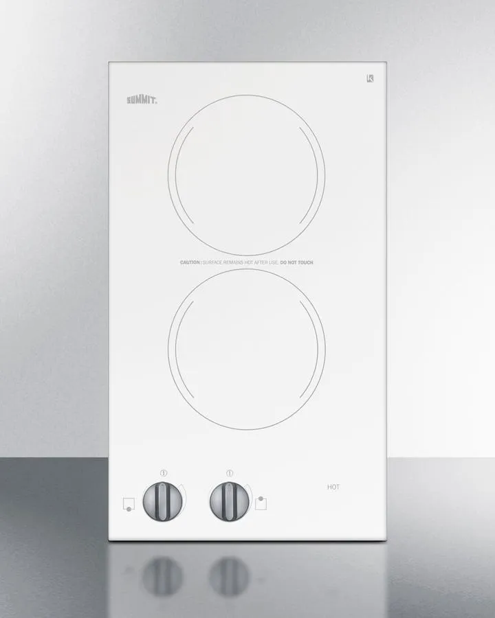 Summit CR2110WHE 12" Wide 115V 2-Burner Radiant Cooktop Cooktops ceramic electric cooktops