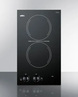 Summit CR2220B 12" Wide 230V 2-Burner Radiant Cooktop Electric electric stove with convection oven