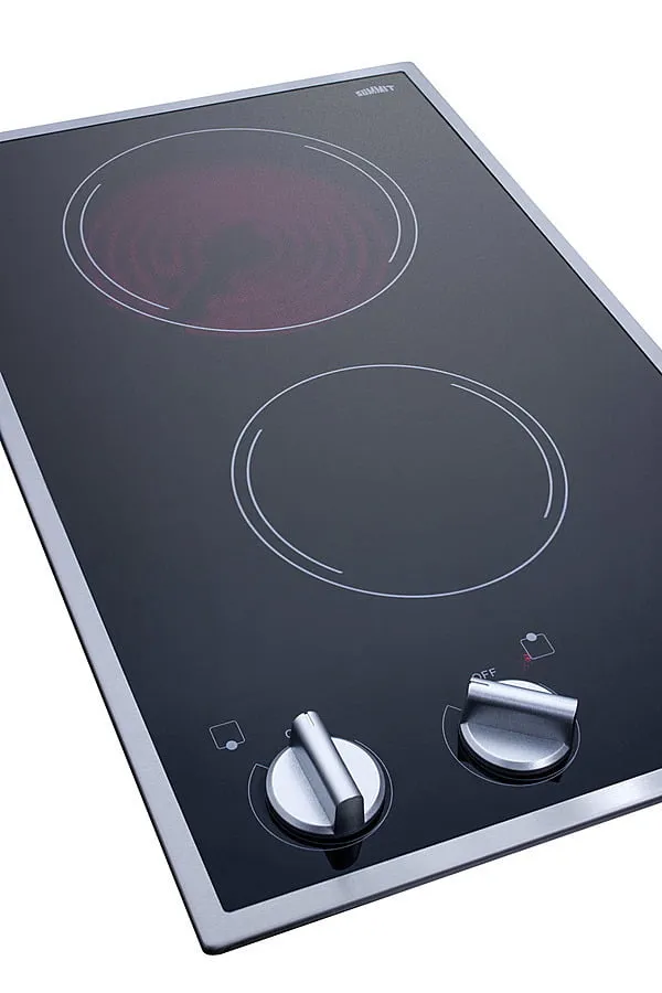 Summit CR2B12ST 12" Wide 115V 2-Burner Radiant Cooktop