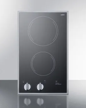Summit CR2B12ST 12" Wide 115V 2-Burner Radiant Cooktop Electric electric stove with convection oven